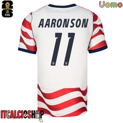 Stati Uniti Brenden Aaronson #11 Prima Maglia Mondiali 2026 Manica Corta